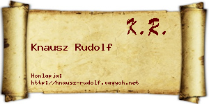 Knausz Rudolf névjegykártya